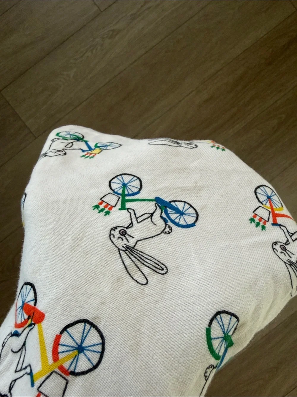 Hanna Andersson White Bunny Bicycle organic cotton Pajama Set size 5